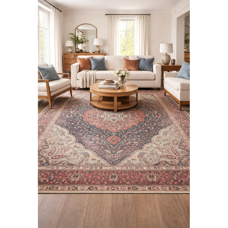 Tapis oriental délavé à la main 8X11