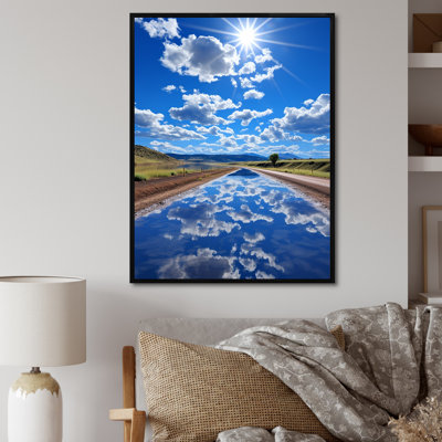 «Blue Sky Reflection Over Road», reproduction sur toile