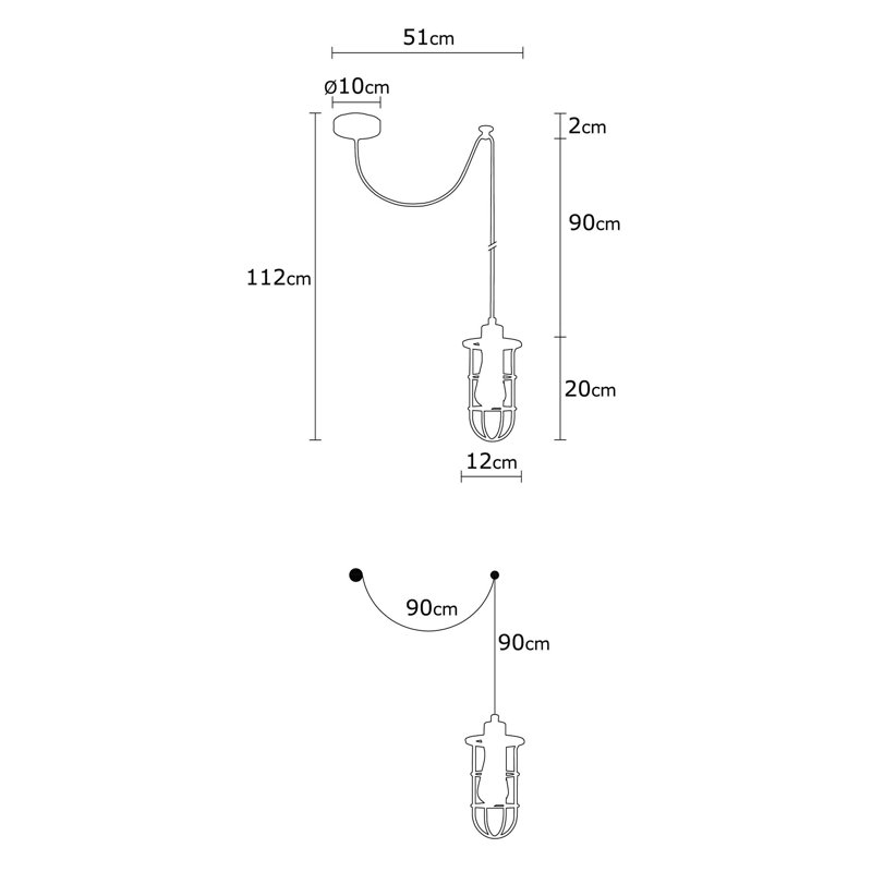 Luminaire suspendu lanterne à 1 lumière Edenbridge
