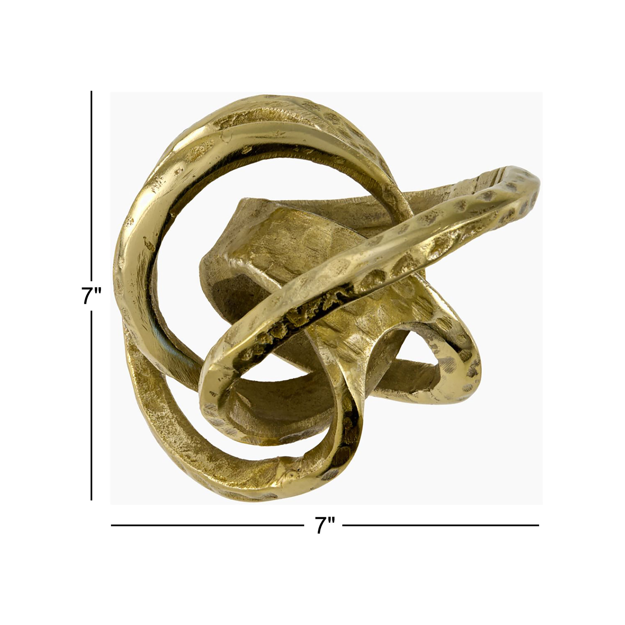 Nebi Decorative Sculpture, 7" H x 7" W x 7" D, Silver