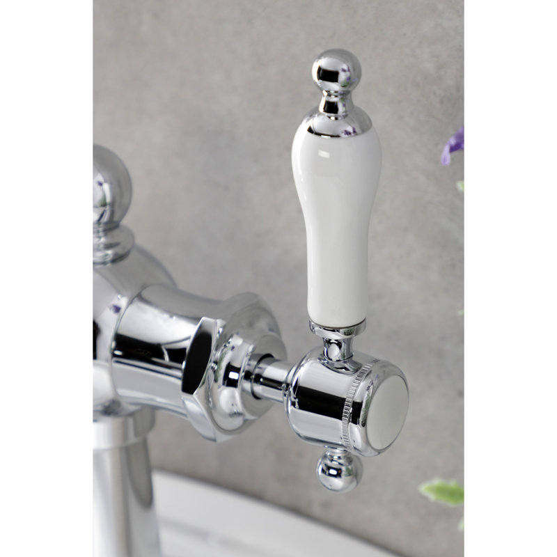 Robinet de salle de bain 1 poignée à fixation sur le comptoir avec poignée escamotable Kingston, Laiton brossé