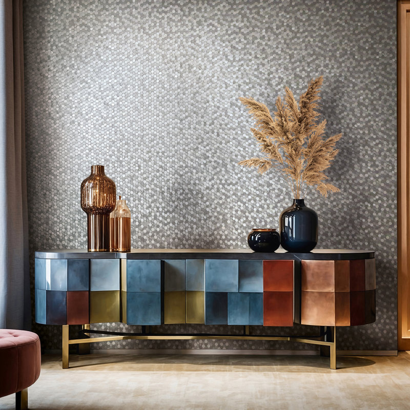 Galerie Fashion Icon Tile optics Wallpaper, Grey