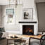 Stowe Rustic Charcoal Wood Fireplace Mantel Shelf - With Dark Hand Brushed Sand Groove Pattern-923278111