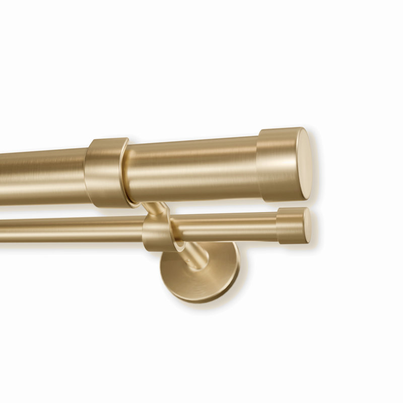 Cambria® Designer Series, diamètre supérieur de 1/8 po de qualité supérieure avec tringle arrière de 5/8 po, tringle à rideaux double non réglable, supports de designer