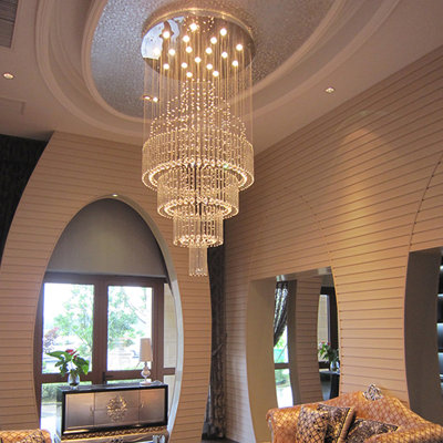 18-light 31.5" Modern Luxury Crystal Chandelier Raindrop Flush Mount Ceiling Light