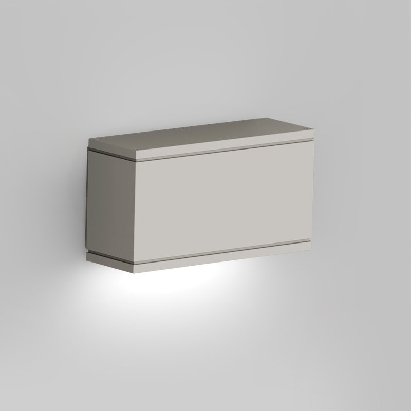 Luminaire à cloison d'extérieur 2 lumières Rubix, Aluminium brossé