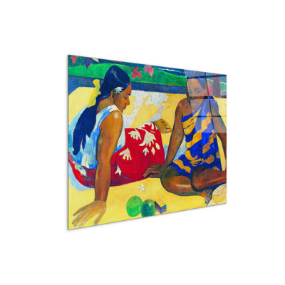 Two Women In Tahiti, 1892 58×78 Cm CrystalArt Acrylic Material Glass Effect, Frameless Panel, Lightweight Ready To Hang - No Frame Print on Plastic / Acrylic