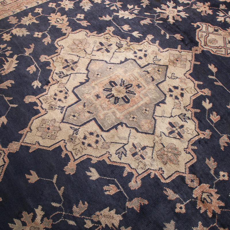 One-of-a-Kind 8'4" X 10'3" Before 1900 Wool Area Rug in