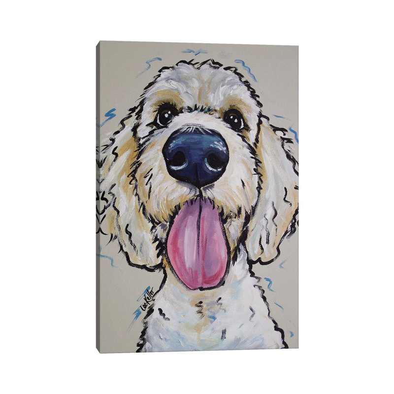 Goldendoodle Murphy Whimsical by Hippie Hound Studios - Wrapped Canvas Gallery-Wrapped Canvas Giclée