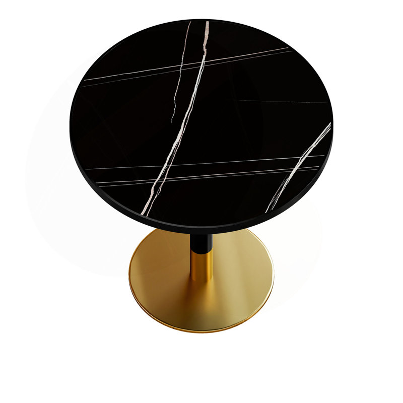 Round Modern Dinning Table 31.5 inches Bistro Table Tulip Table with Faux Marble top,Easy Assemble,Sturdy Metal Frame Diameter