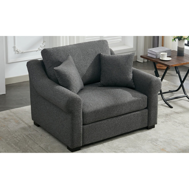 Fauteuil en chenille de 44,5 po de large gris