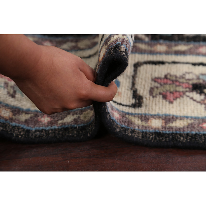 Tapis décoratif en laine de conception unique 4 pi 8 po x 6 pi 2 po noué à la main New Age