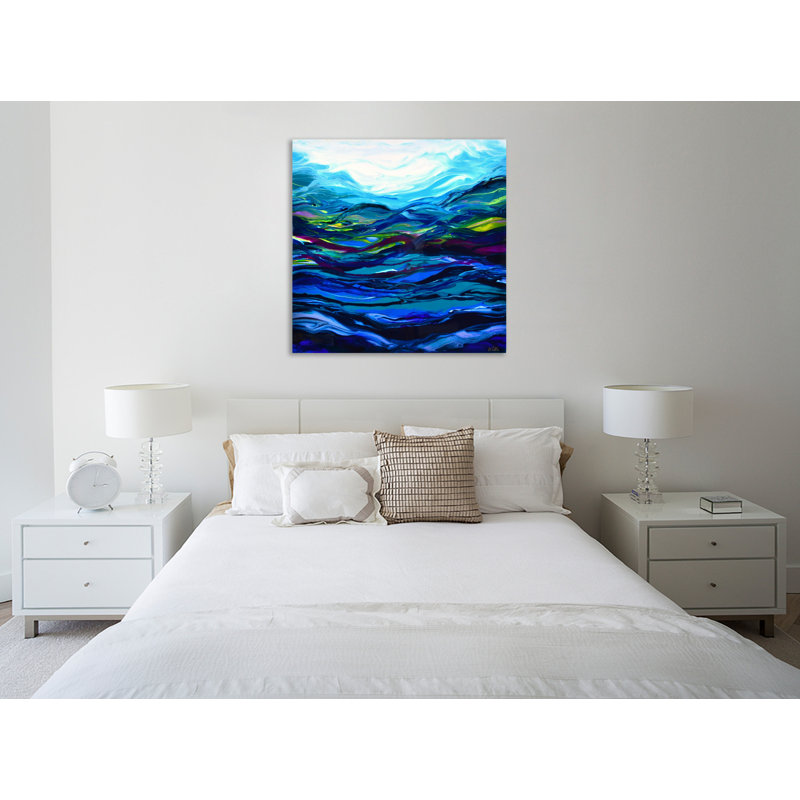 « acrylique en résine d’eau sous ondulations abstract », reproduction de peinture à l’aquarelle, Toile