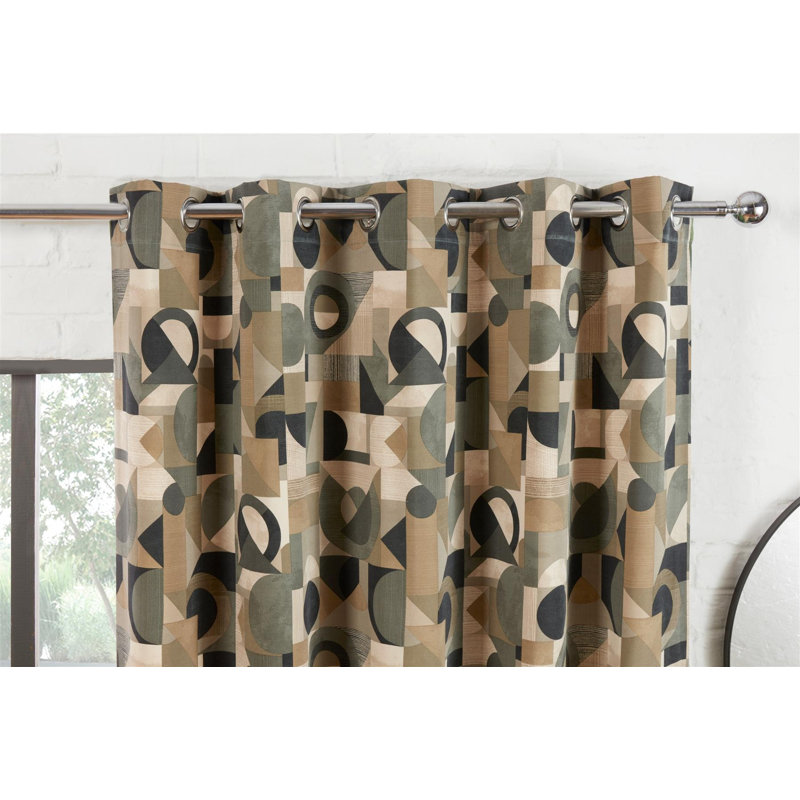 Tamera Semi Sheer Curtain, 117 W x 183 D cm, Brown
