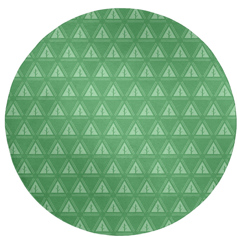 Chenille Geometric Indoor Rug, Round 5'