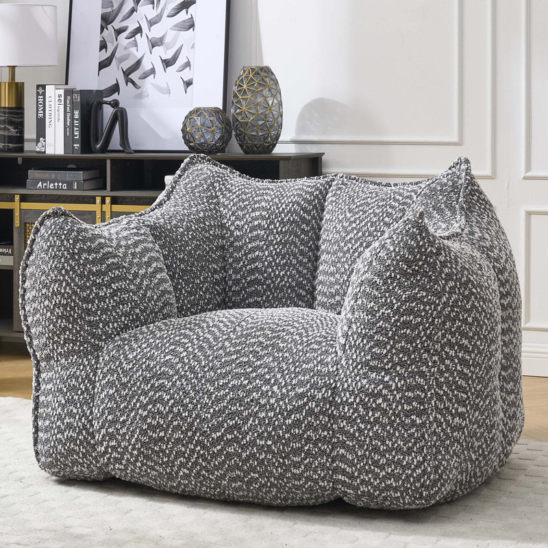 Chaises confortables paresseuses carrées avec mousse très résistante, Chenille grise