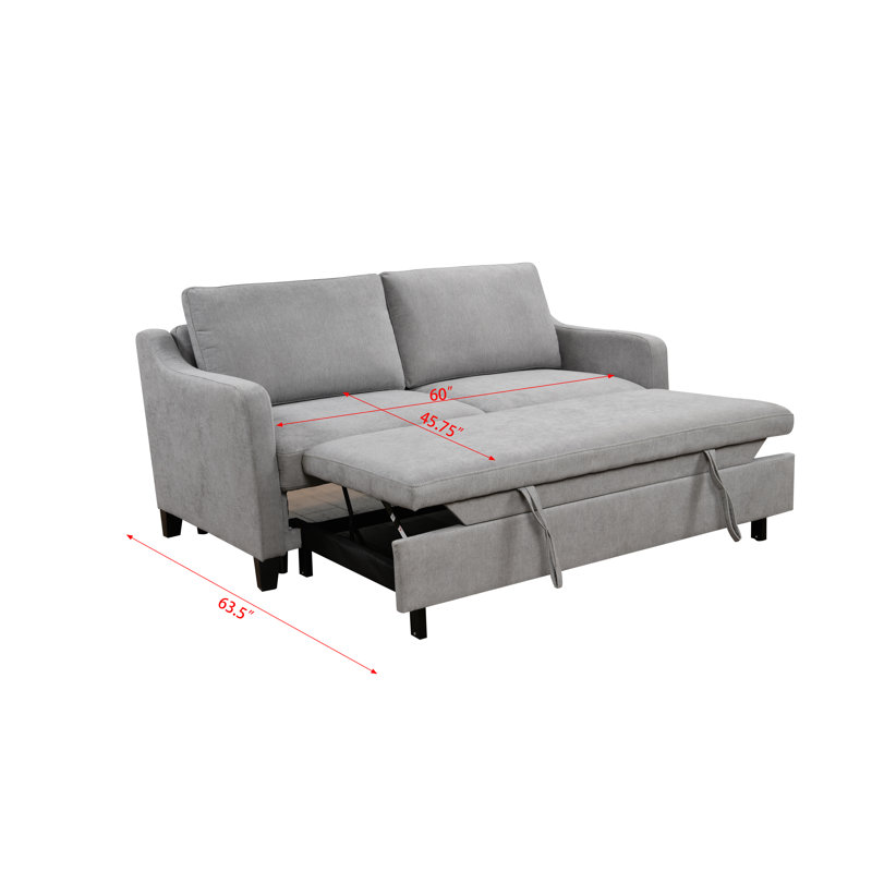 Canapé-lit ferme convertible 3 en 1 Zaryab, Polyester blanc gris