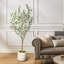 Olive artificielle dans un pot décoratif blanc-1483955870