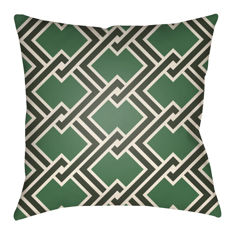 Litchfield Cabana Indoor/Outdoor Throw Pillow, 22" H x 22" W, Kelly Green/Forest Green