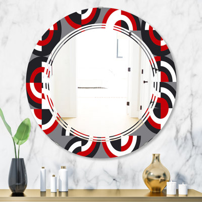 Miroir mural géométrique traditionnel à motif circulaire triple c