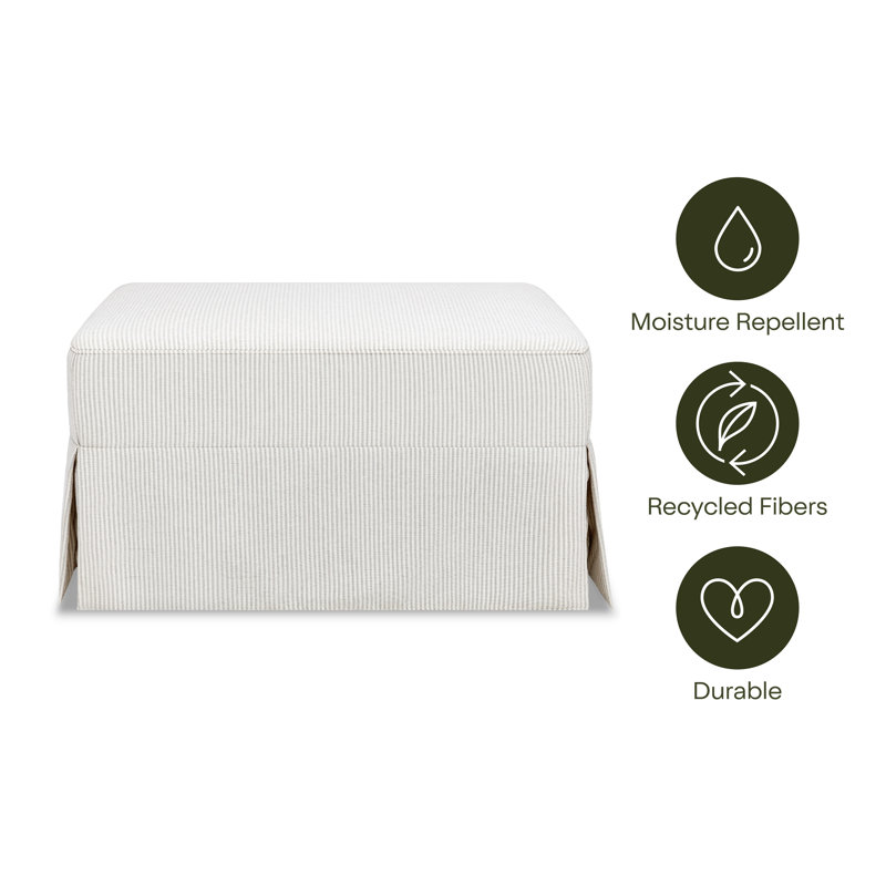 Crawford Gliding Ottoman In Eco-Weave Fabric | Water Repellent & Stain Resistant