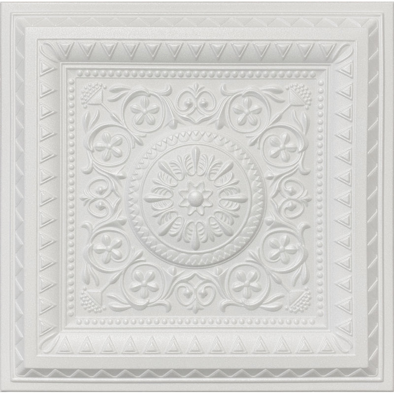 Carreaux de plafond en mousse de polystyrène 20 x 20 avec panneaux décoratifs à coller pour une installation facile, bricolage et rénovation, lot / 8