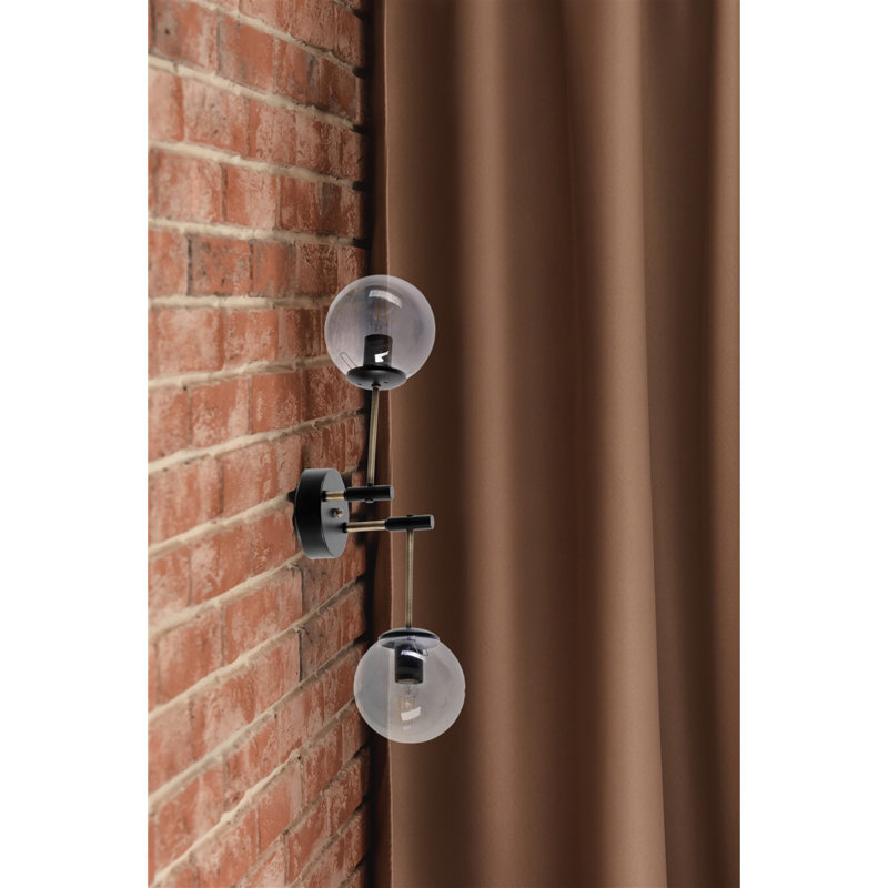 Lampe murale moderne industrielle, 27,6 po de hauteur, 7,9 po de largeur, noir et couleur fumée | Fabrication 100% métal, peinture séchée au four et revêtement en culbutage | Douille E27, 40 W maximum | Parfait pour les décors scandinaves et fantaisistes