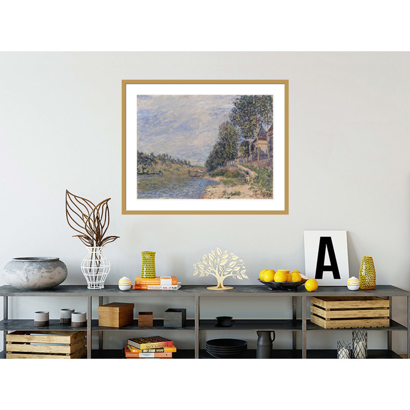 «Le Château de la Croix-Blanche à Saint Mammes» par Alfred Sisley, 33.45" H x 41.5" W