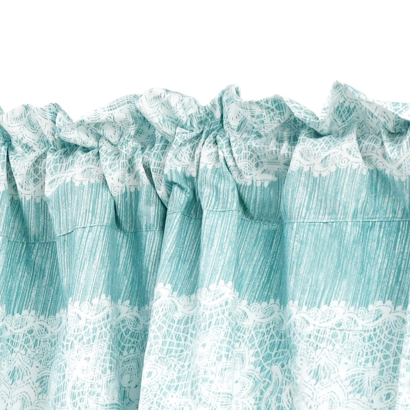 Paisley Tailored Window Valance, Teal Aqua