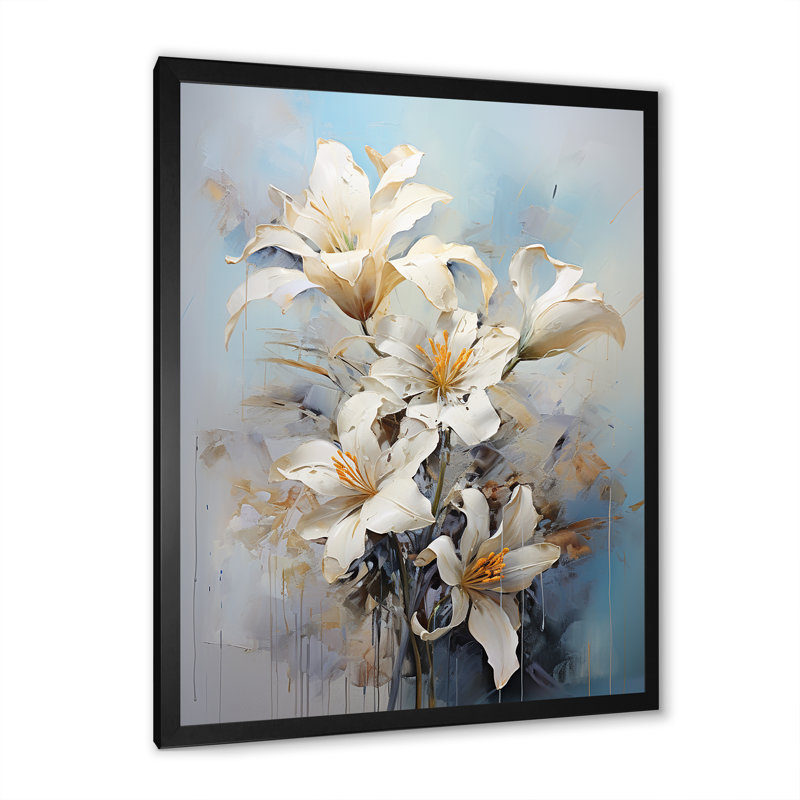 «Lilies Blossoms In Bloom» sur toile, H 32 po x l 24 po x P 1 po, Cadre simple noir