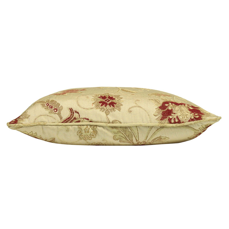 Floral Champagne Square Cushion, Feathers, 45cm H x 45cm W x 16cm D
