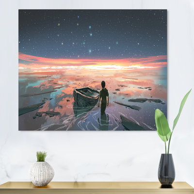" Video Game Man In A Galaxy River "
