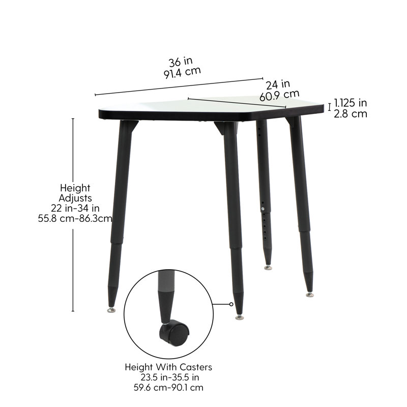 Table d'activité Adapte 24 x 36 Petal, Noir