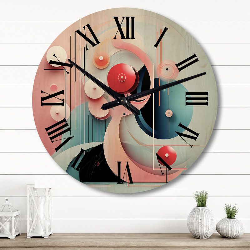 Horloge murale fleurs surdimensionnées roses et bleues, Grand