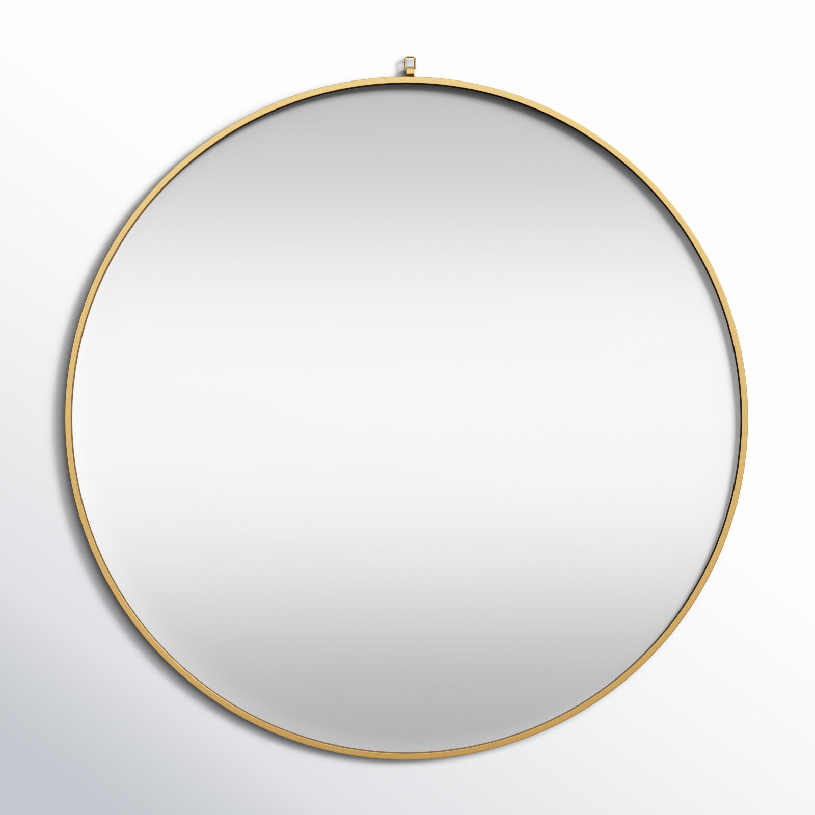 Cassie Metal/Manufactured Wood Round Wall Mirror, Brass, 42" x 42"