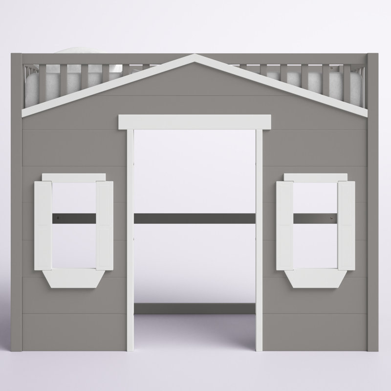 Lit mezzanine Westra, Twin, Gris et blanc