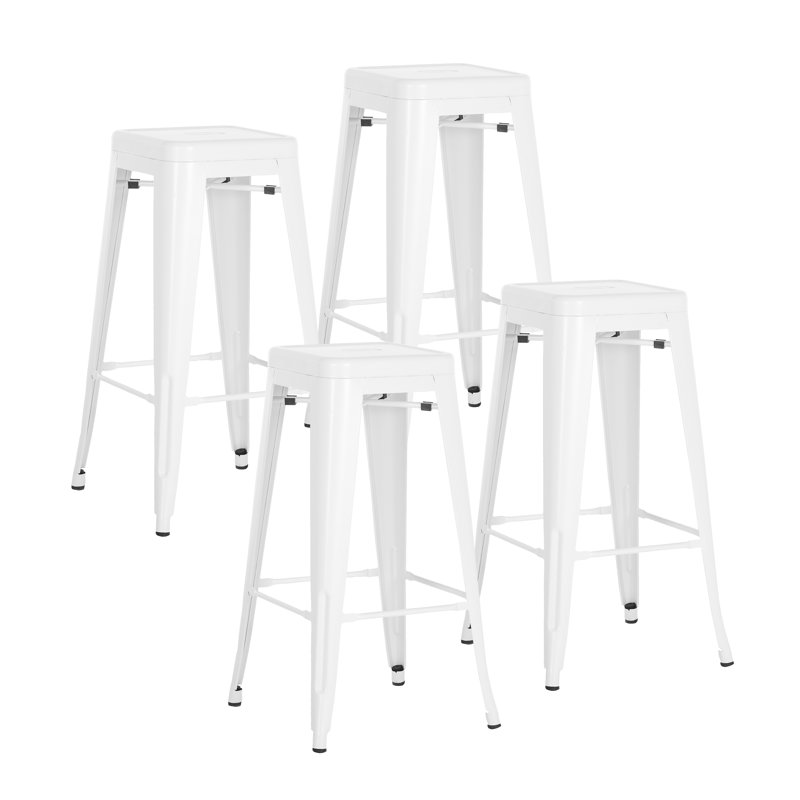 Tabouret de bar 30 po Wright, Blanc