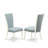 9 Piece Dining Set Includes a Rectangle Dining Room Table with Butterfly Leaf and 8 Baby Blue Linen Fabric Upholstered Chairs, Linen White-397873310