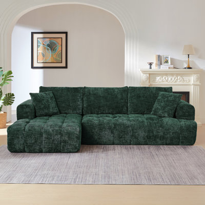 Canapé modulaire surdimensionné en L Chenille, design minimaliste, canapé-lit confortable pour les salons, les appartements et les espaces de réception