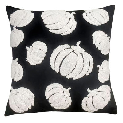 Halloween Throw Pillow Covers Pumpkins Embroidered Pillow Cases Holiday Thanksgiving Velvet Cushion Covers For Couch Sofa Bed