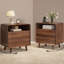 Ensemble de commode et table de chevet en bois de noyer, commode 3 tiroirs pour la chambre à coucher, ensemble de table de chevet de 2, ensemble de chambre classique-290496781