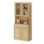 Buffet de 31,5 po de largeur avec portes en verre, tiroirs et tablettes réglables, armoire de rangement en verre de 72 po de hauteur pour la cuisine de la salle à manger-1961127905-2068012028