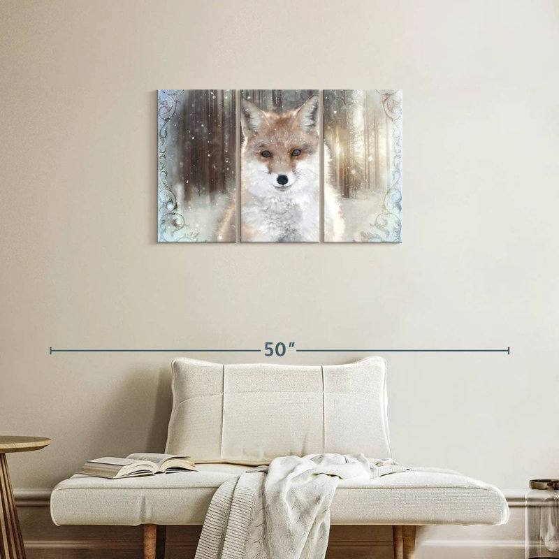 Renard d'hiver enchanté, H 20 po x l 33 po