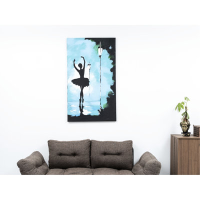 Surdimensionnée 47 po x 27 po, toile d'art turquoise peinte à la main pour une touche décorative qui ajoute de l'élégance à votre décoration murale