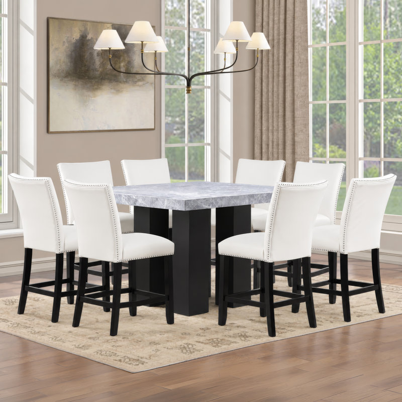 Pedroza Marble Top Dining Set, Gris