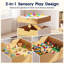 Table lumineuse Montessori pour enfants avec DEL 3 couleurs, tableau de construction, rangement pour jouets, table d'activités sensorielles à 2 hauteurs pour la maternelle, la garderie et la salle de jeux