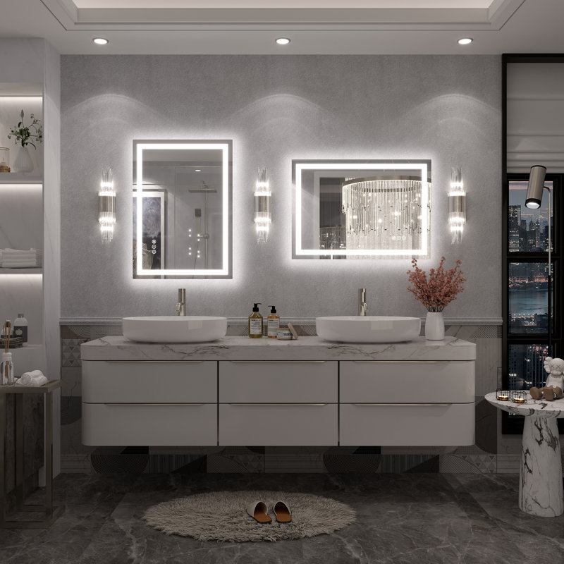 Miroir de salle de bain Molly Framelss, 28 po x 20 po, Transparent