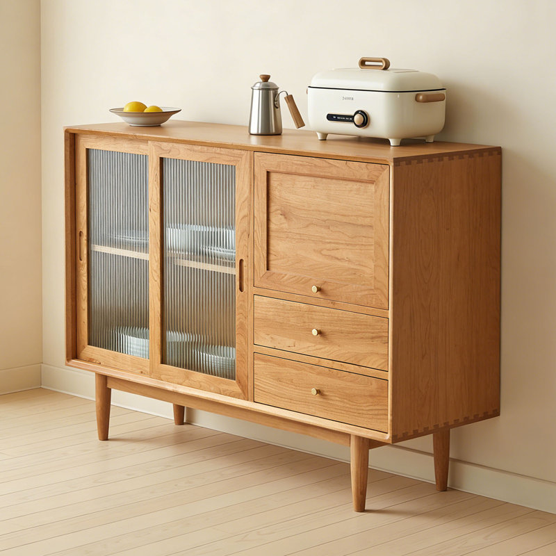 Buffet de rangement multifonctionnel en bois massif, H 37,41 po x l 51,18 po x P 15,74 po