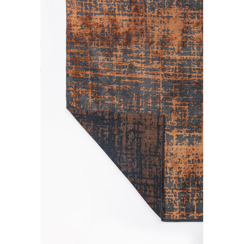 Rapture Gray/Orange Abstract Luxury Area Rug, Rectangle 7'10" x 9'10"