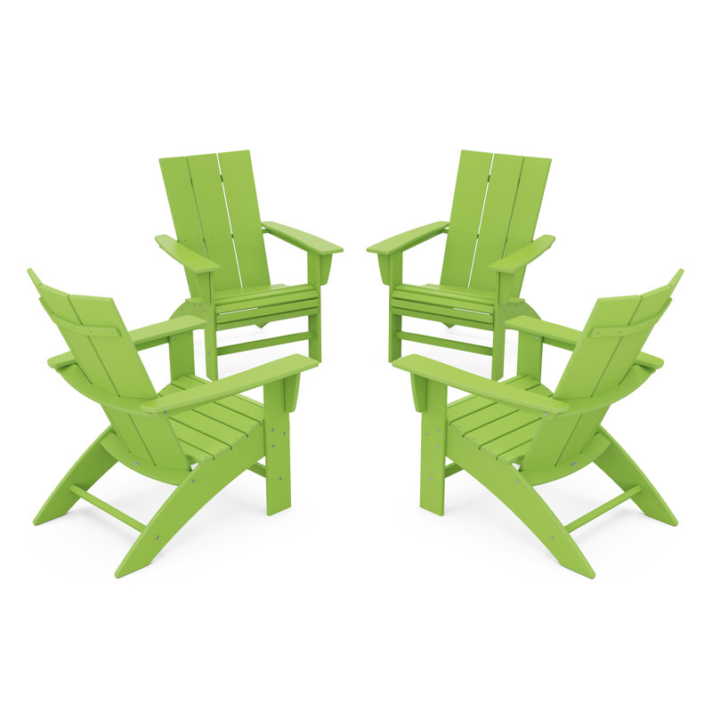 POLYWOOD Modern Plastic Adirondack Chair, Lime